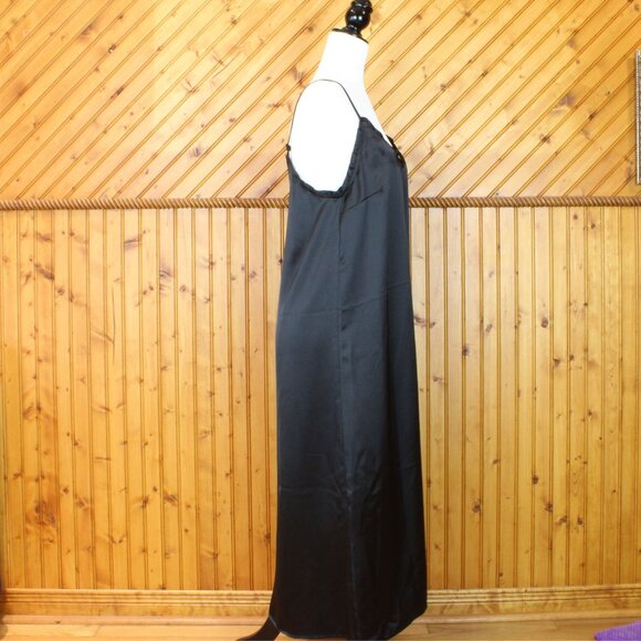NWT Maison Cinqcent Maxi Slip Dress Black Satin Medium 500 House NYE Formal D173 - Picture 5 of 12